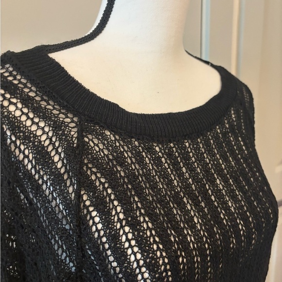 Express black mesh netted tight waistband blouse size L - Picture 6 of 14